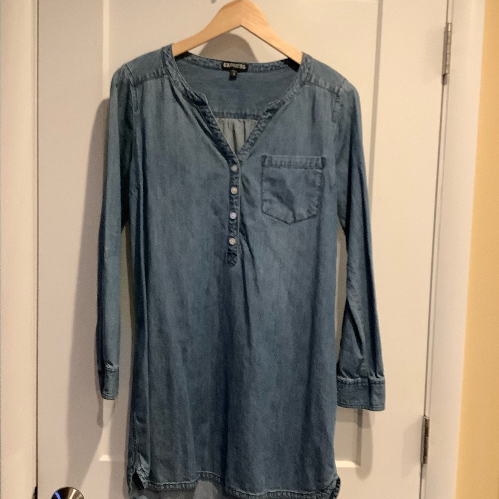 Express Light Blue Denim Dress
